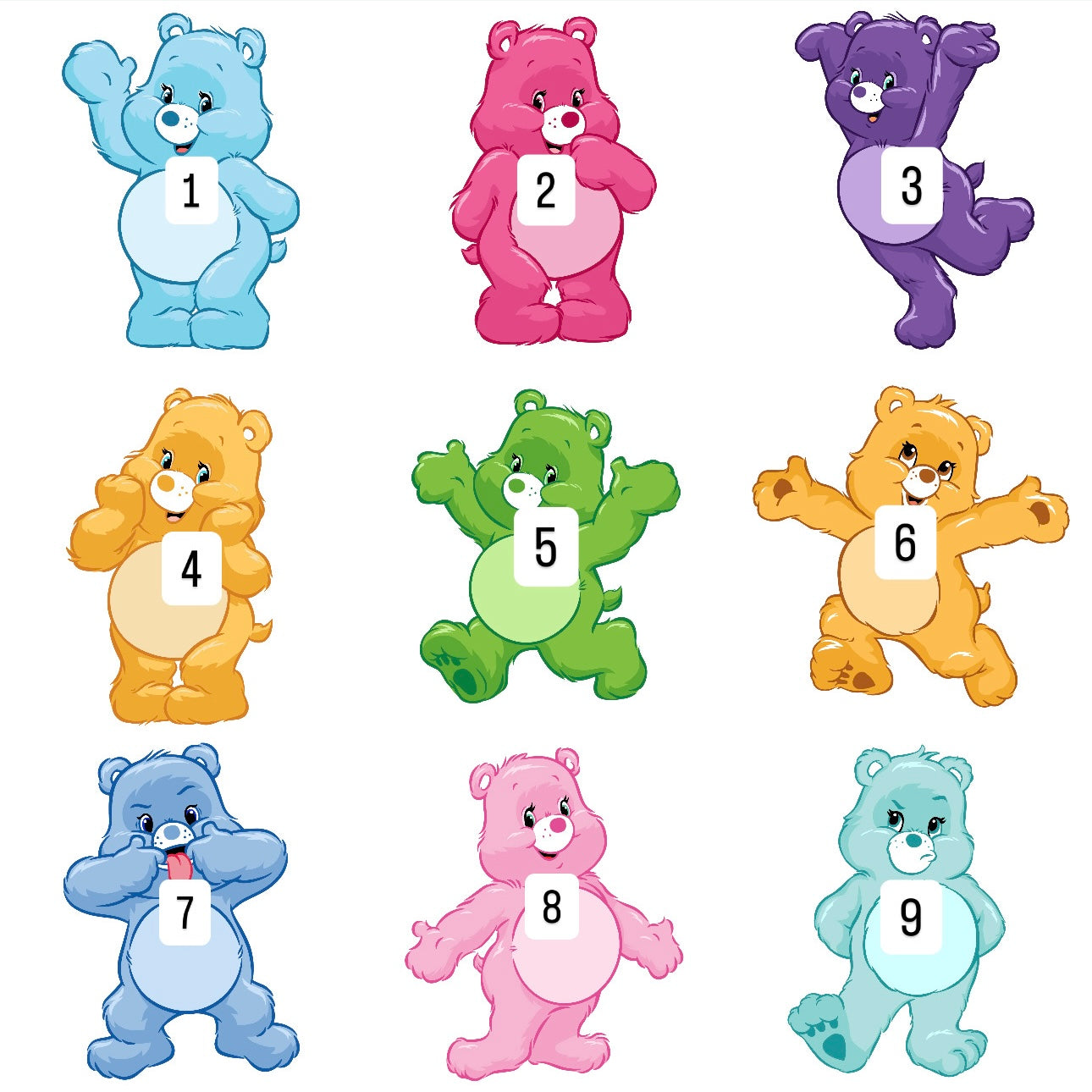 Rainbow bears (9 options)