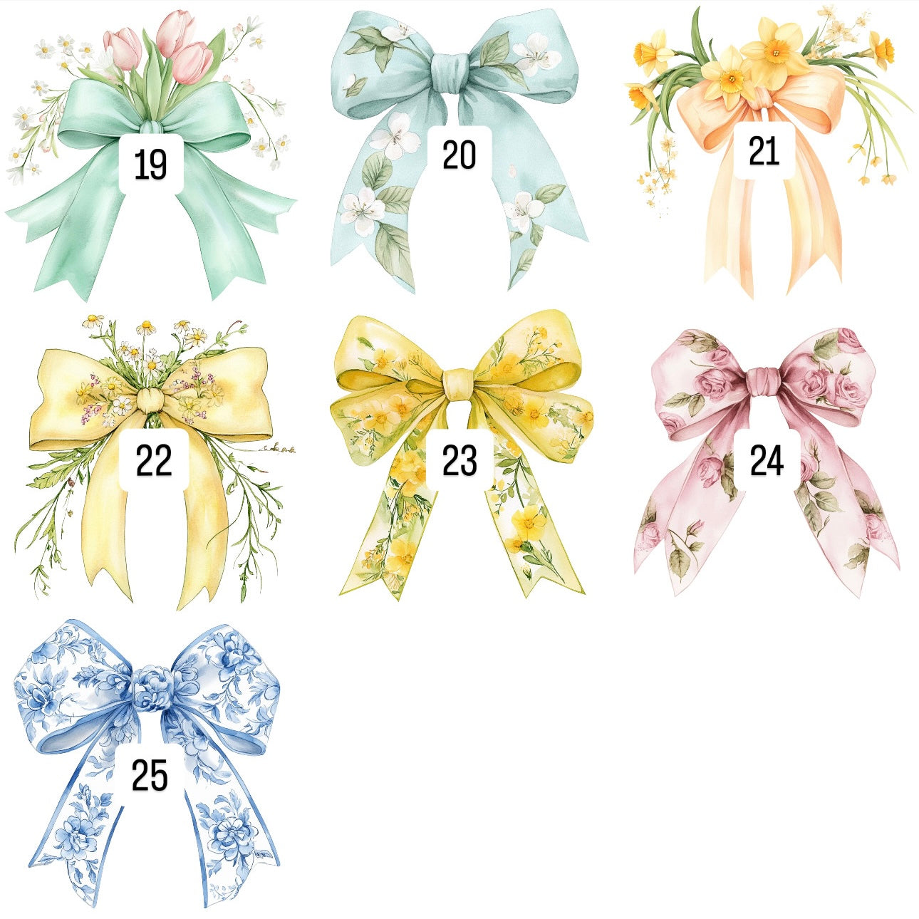 Floral bows (25 options)
