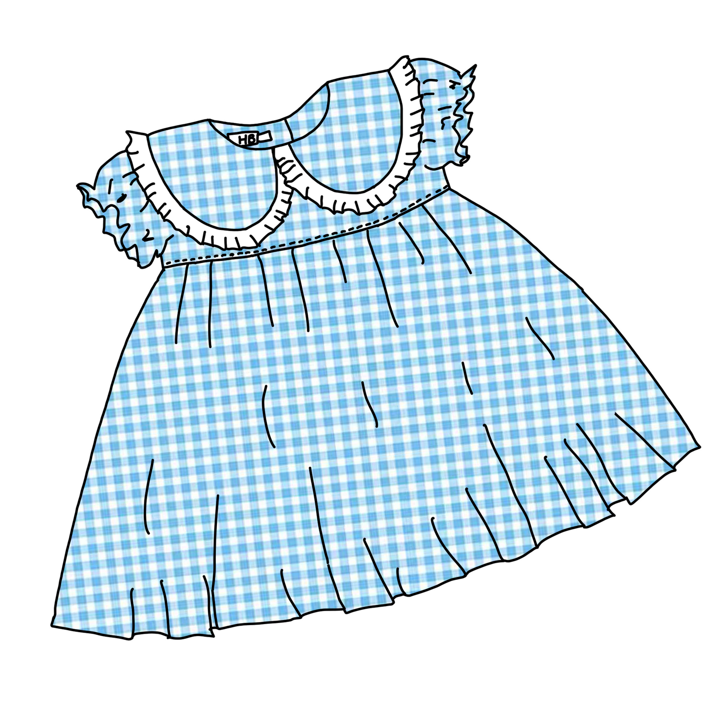 Oversized collar school dress