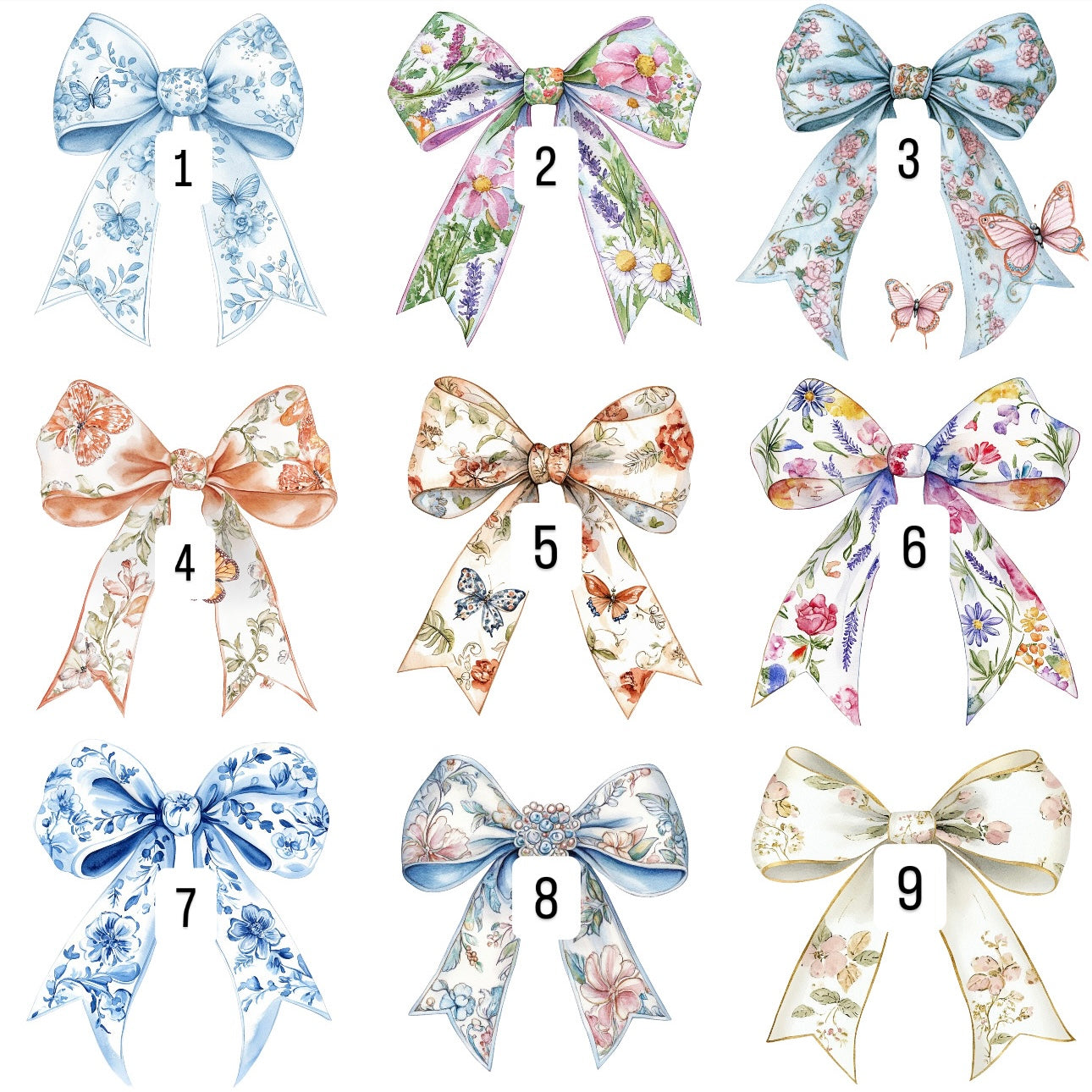 Floral bows (25 options)