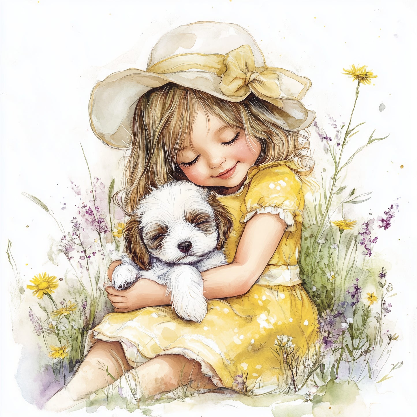 Girl & puppy (9 options)