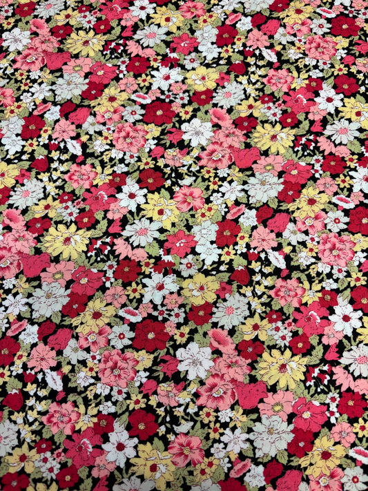 Black & pink floral