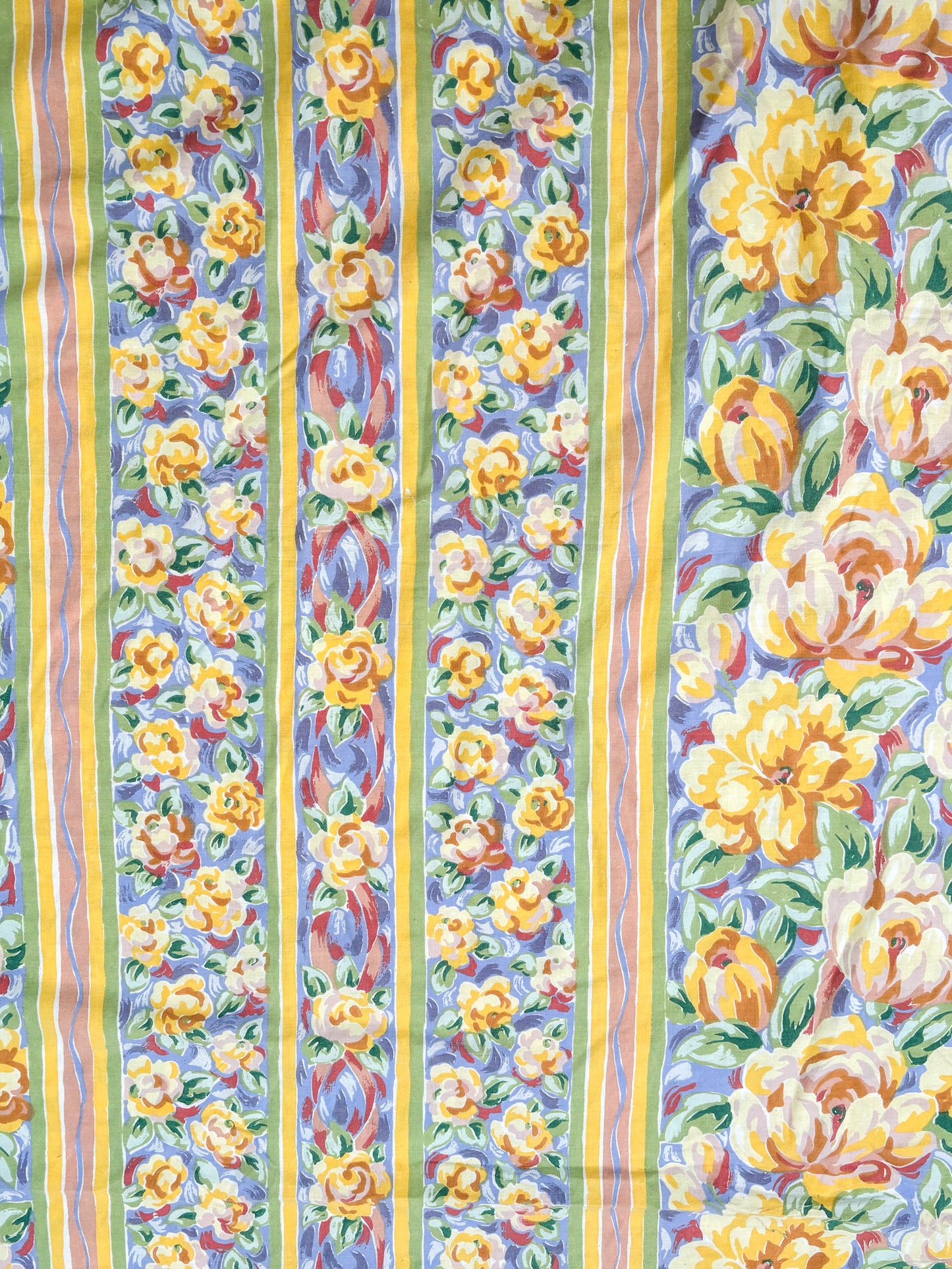 Yellow & blue stripe floral
