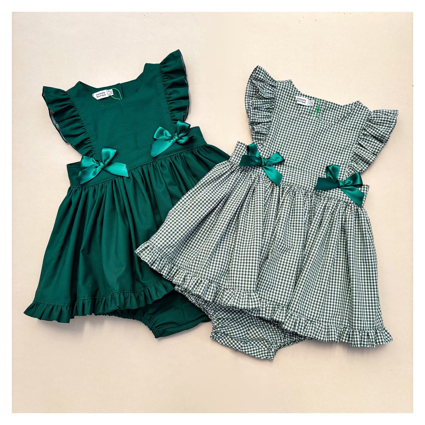 Shoulder ruffle school pinafore