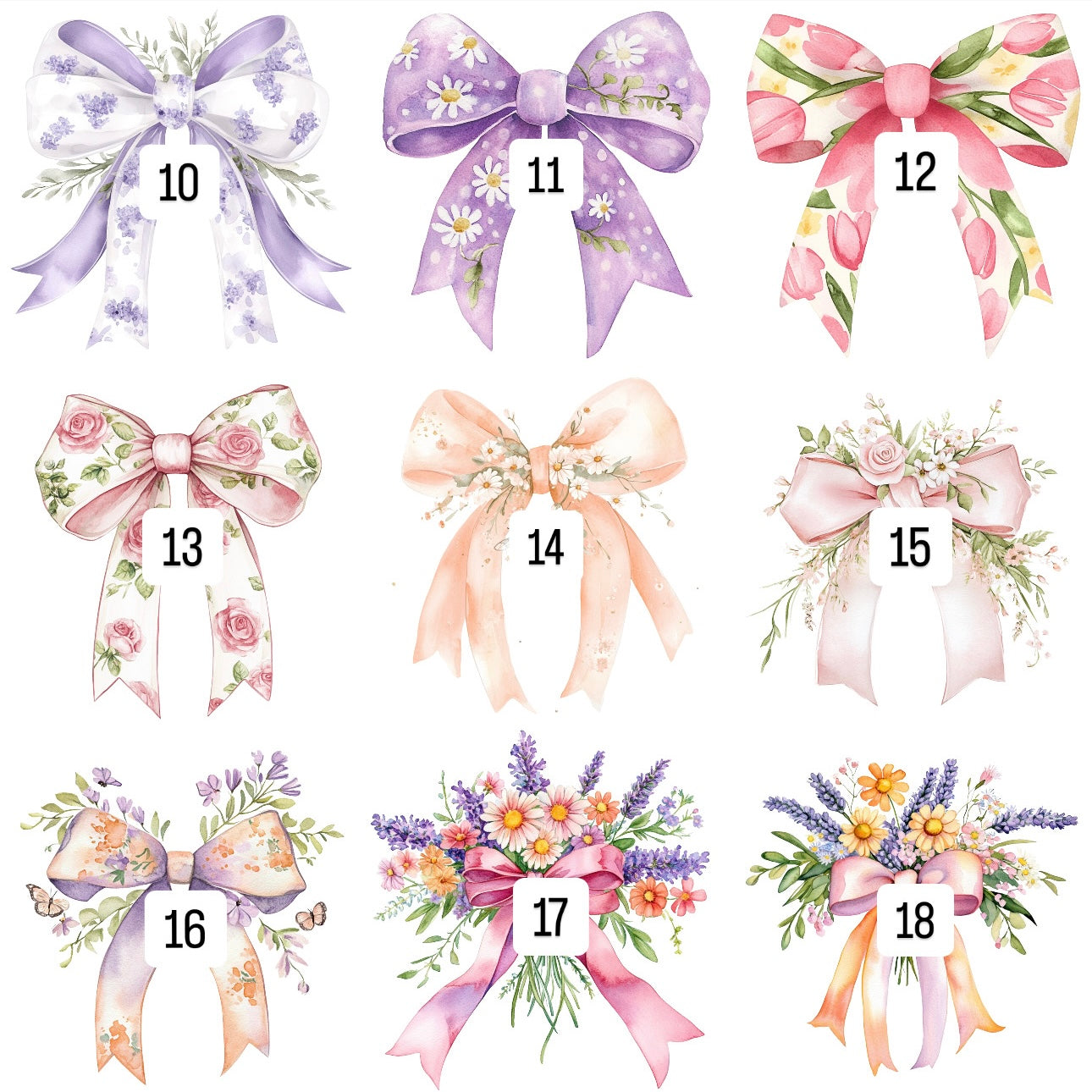 Floral bows (25 options)