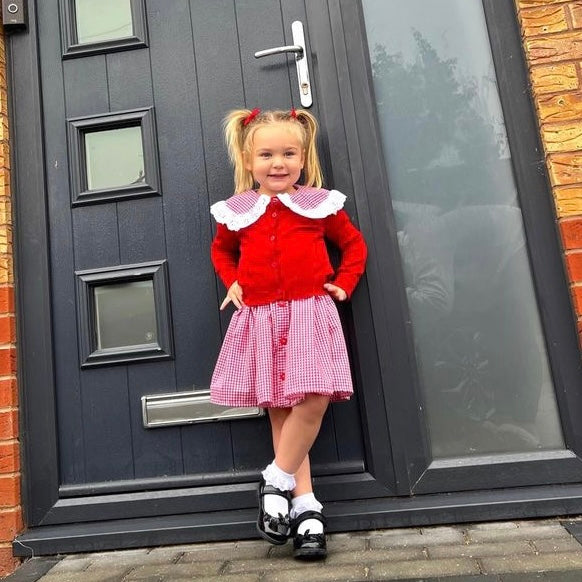Oversized collar school dress