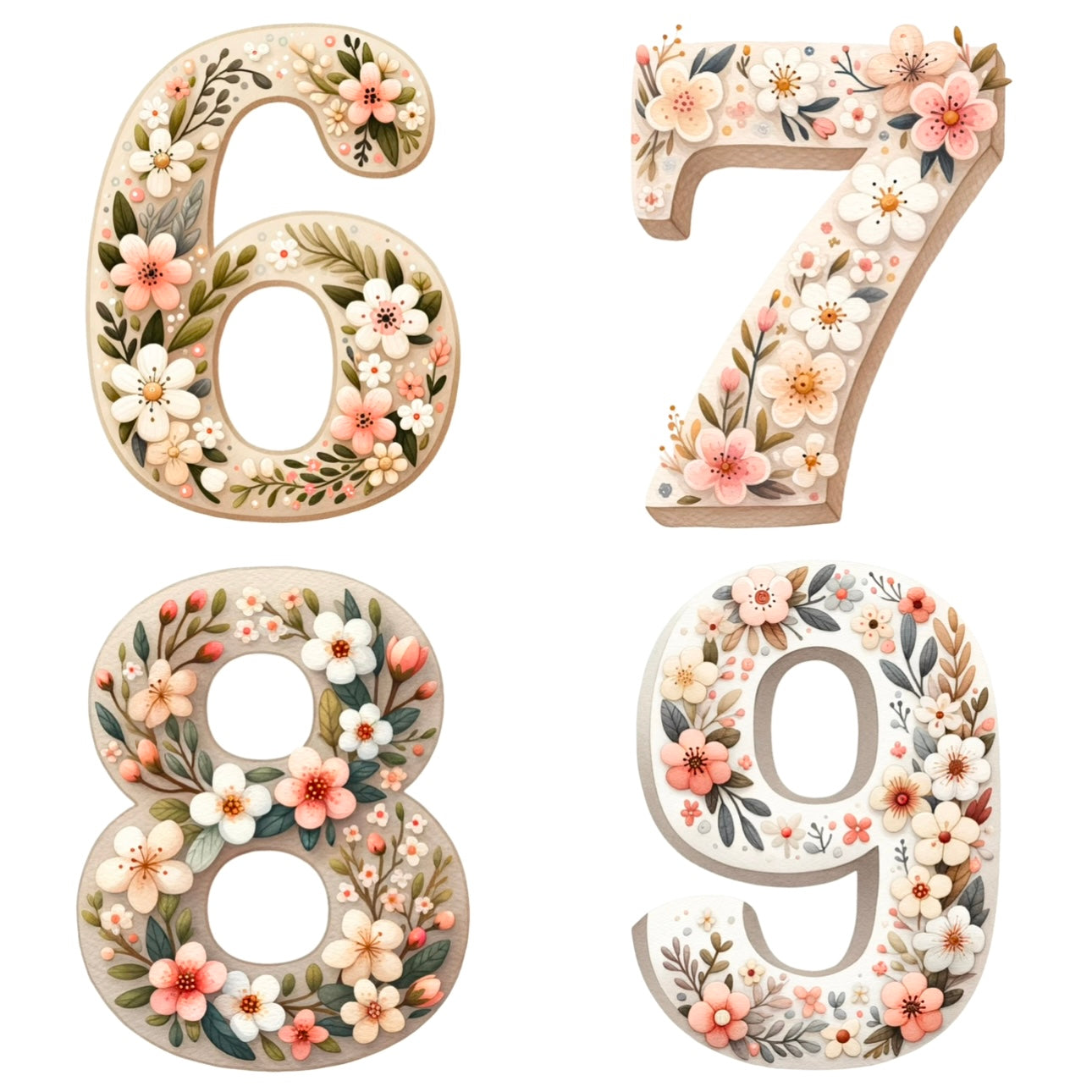 Floral Numbers (1-8)