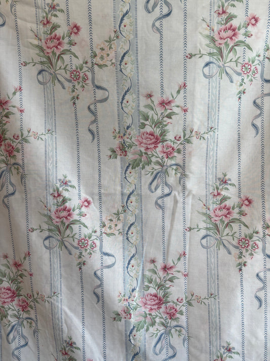 Blue stripe floral (white background)