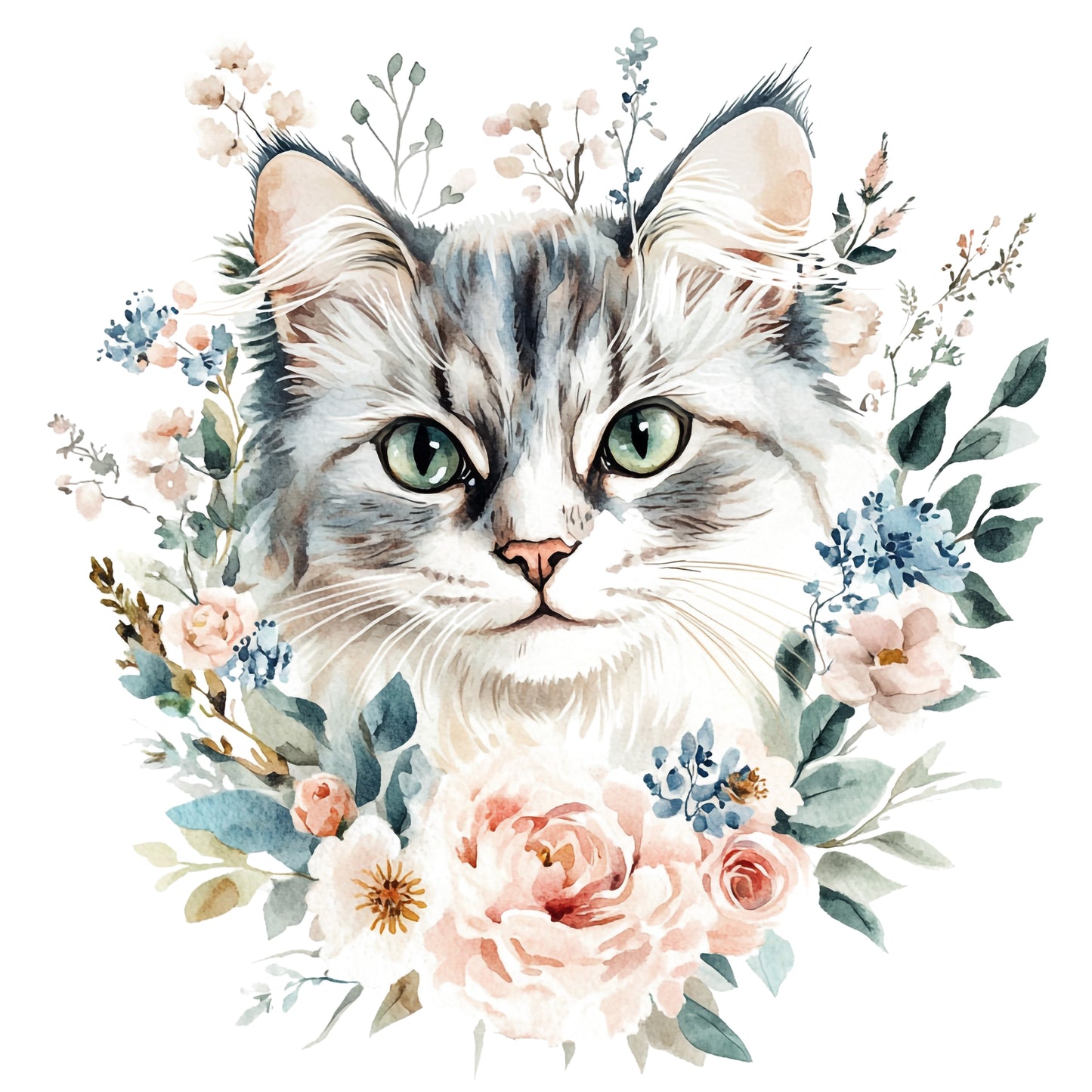 Floral cats (7 options)