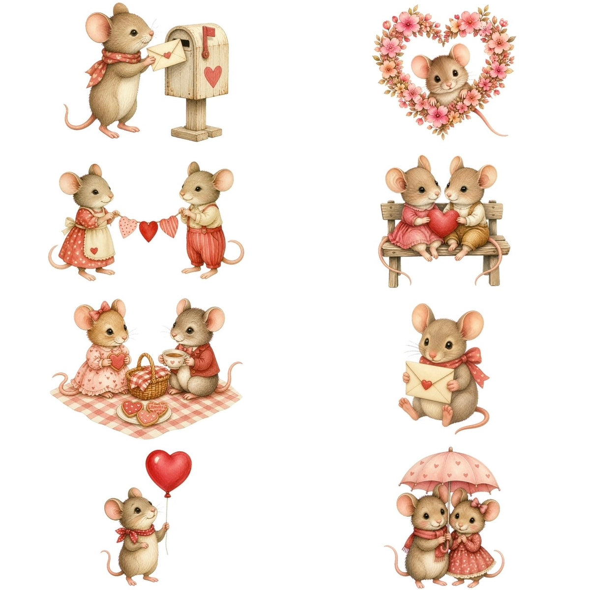 Valentines mice (8 options)
