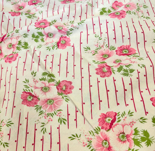 Pink floral stripe