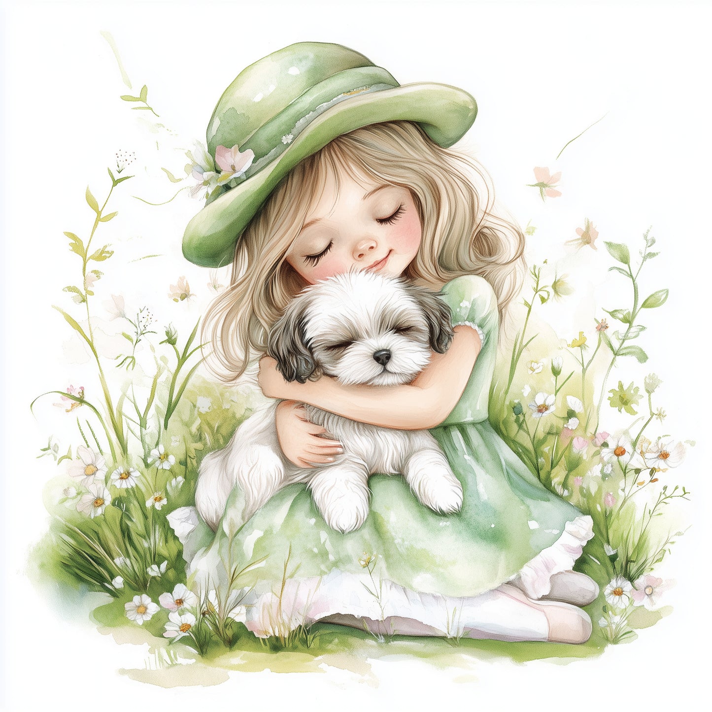 Girl & puppy (9 options)