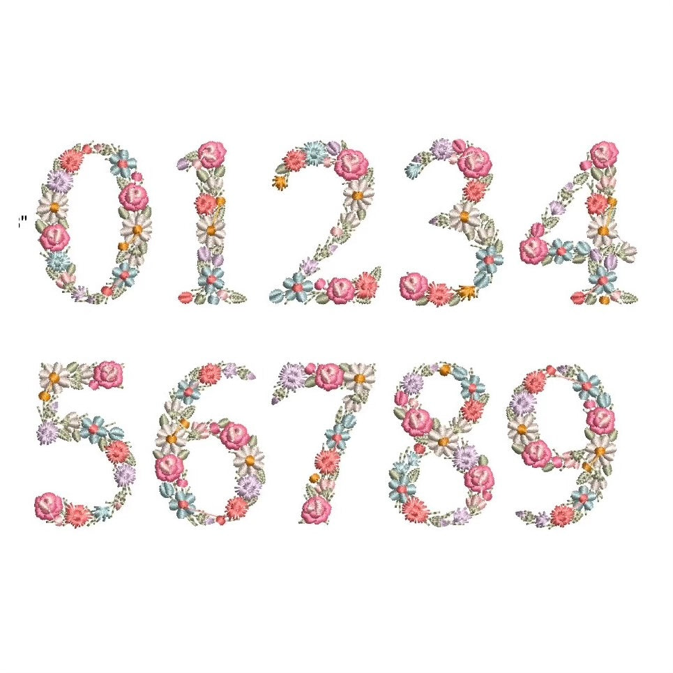 Floral number 1-9