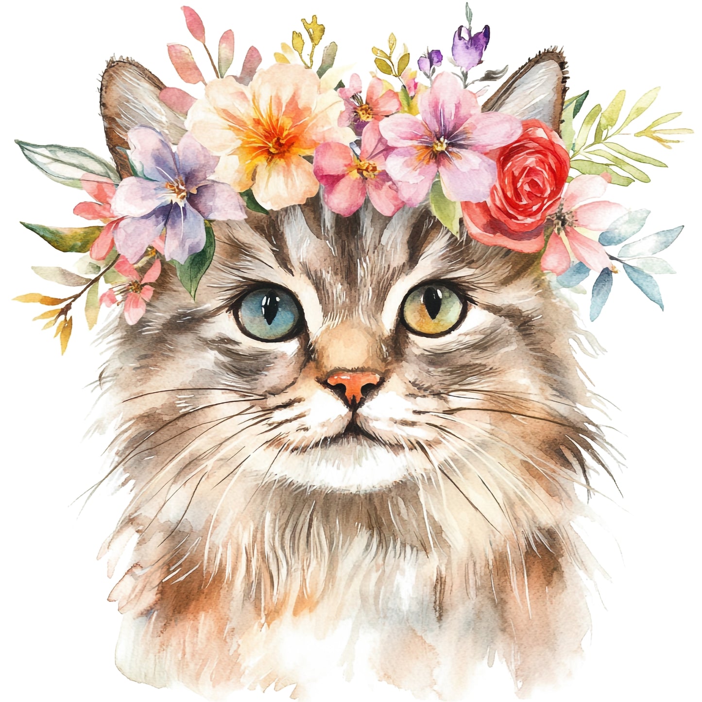 Floral cats (7 options)