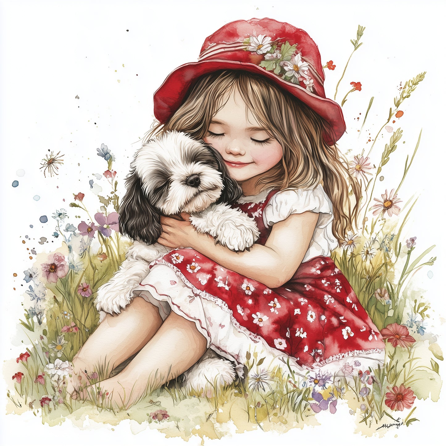 Girl & puppy (9 options)