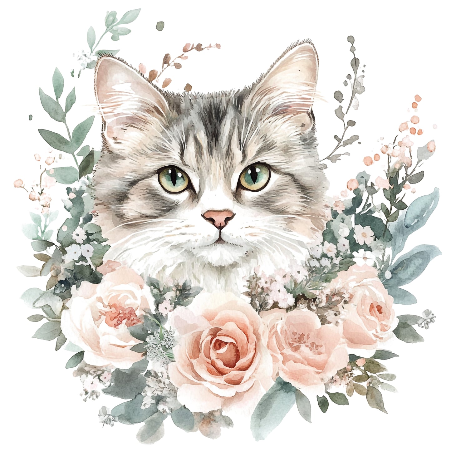 Floral cats (7 options)