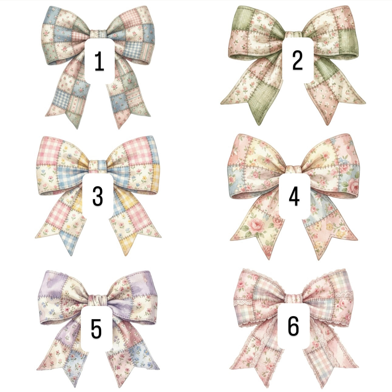 Patchwork bows (6 options)
