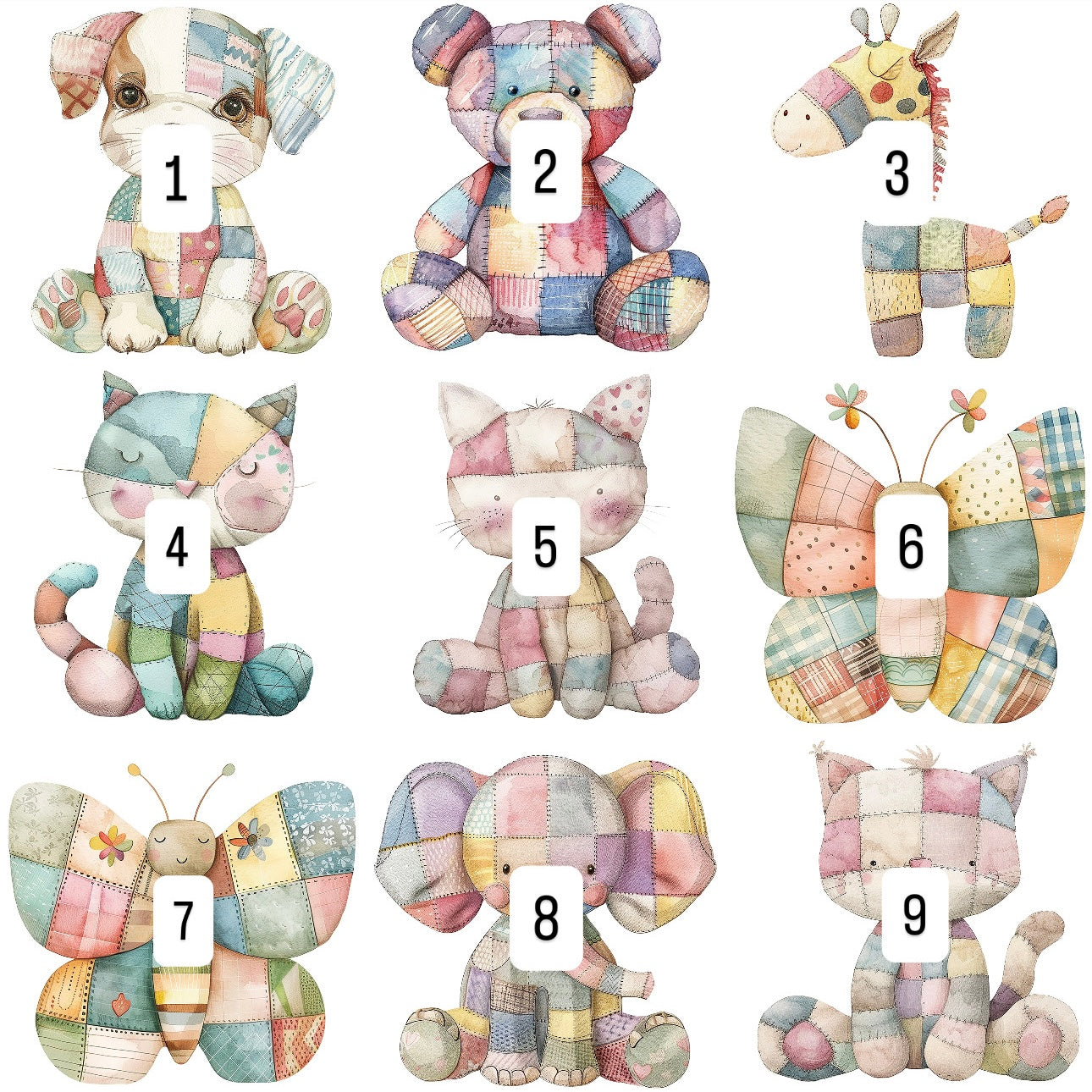 Patchwork animals (9 options)