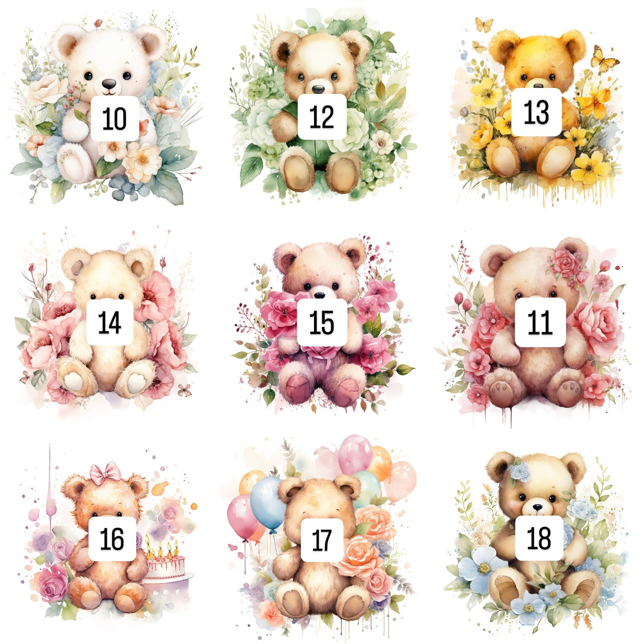 Floral Bears (21 options)