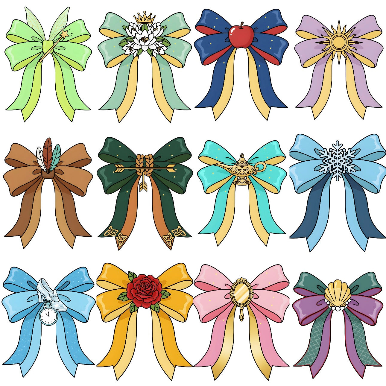 Princess bows (12 options)