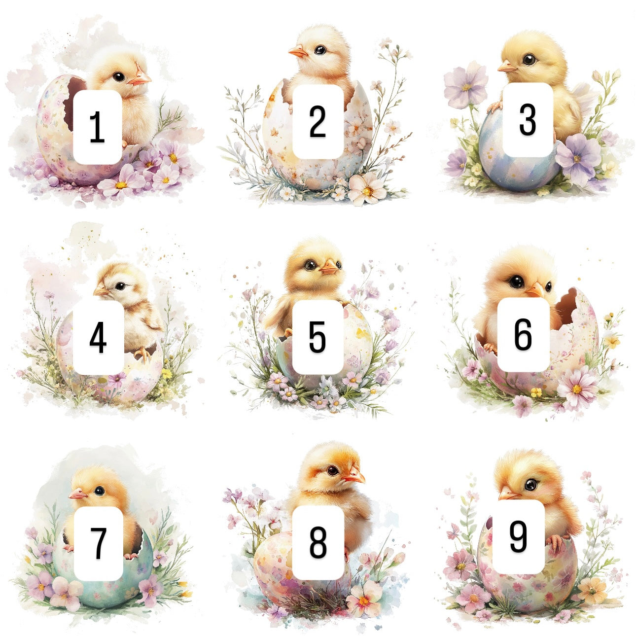 Easter chicks (9 options)