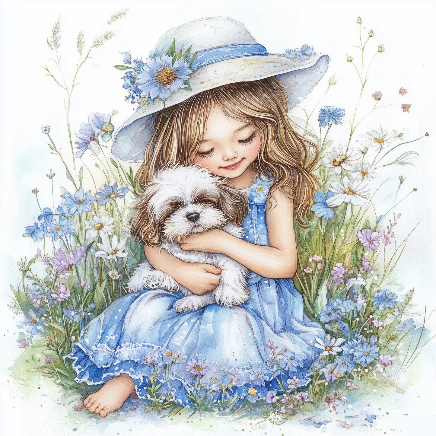Girl & puppy (9 options)