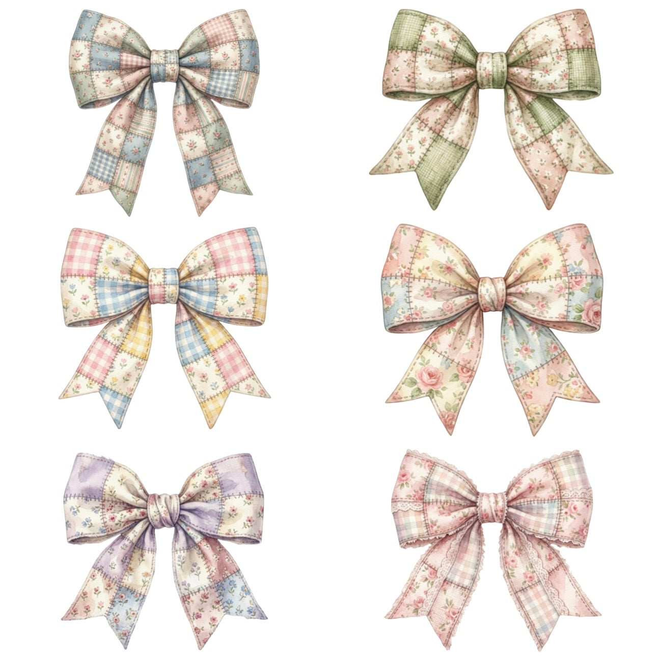 Patchwork bows (6 options)