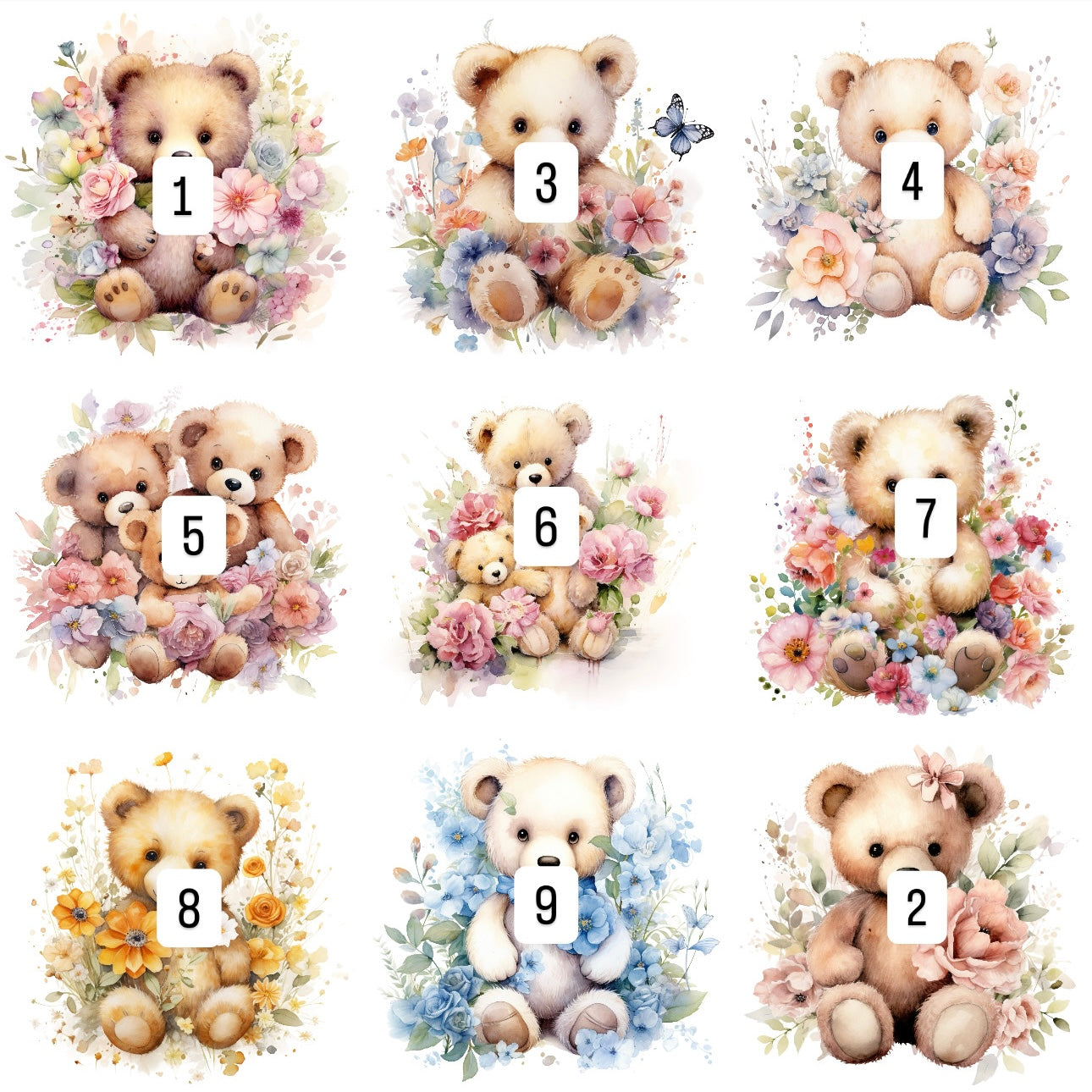 Floral Bears (21 options)