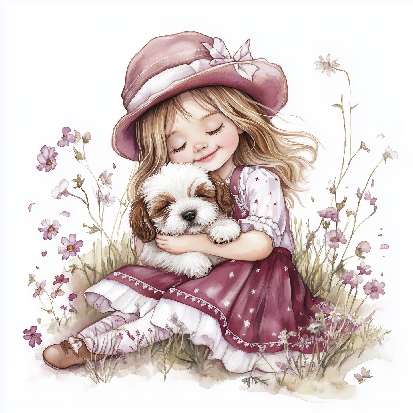 Girl & puppy (9 options)
