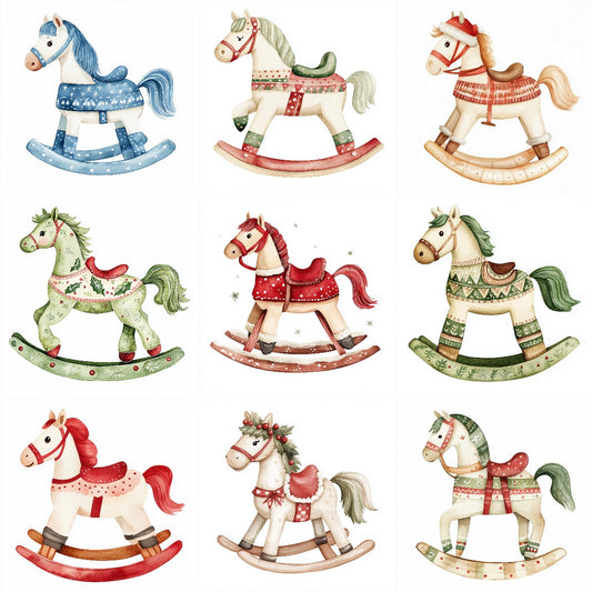 Christmas rocking horses (9 options)