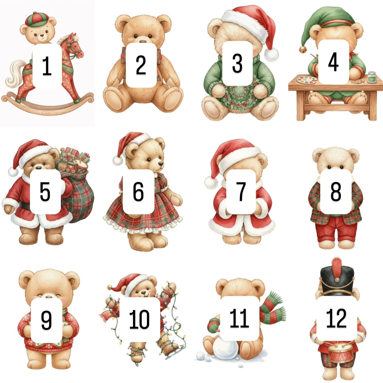 Christmas bears (12 options)