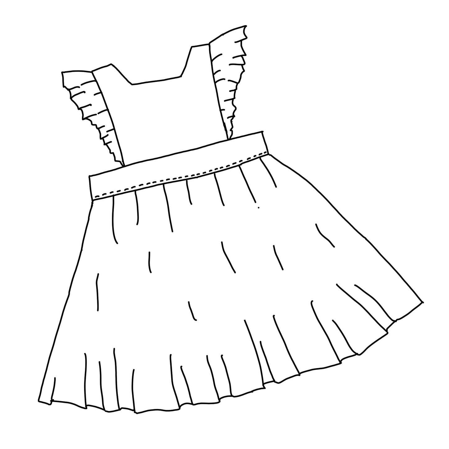 Shoulder ruffle school pinafore