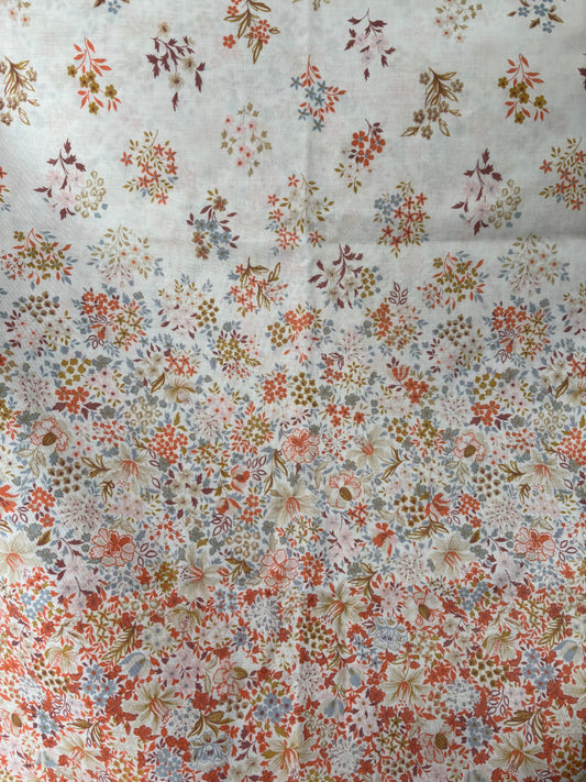 Peach ditsy border (up to 5-6 years only)