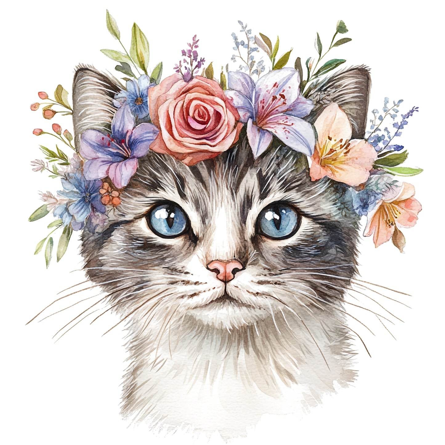 Floral cats (7 options)