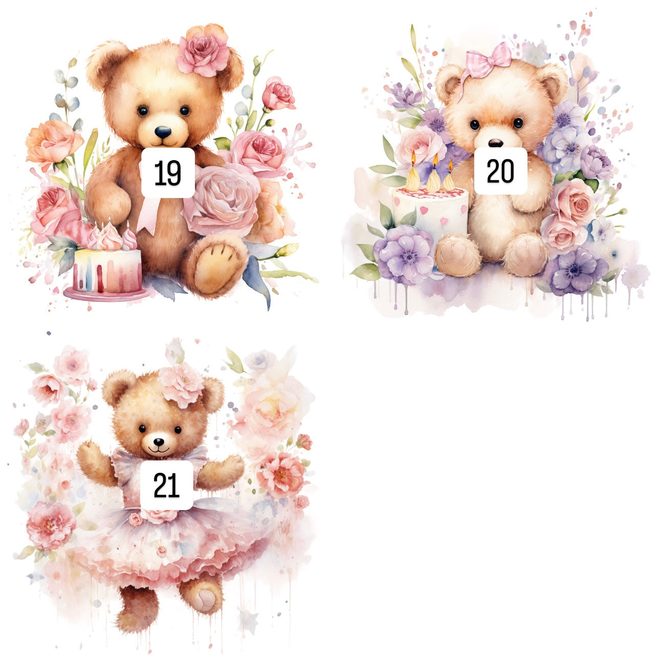 Floral Bears (21 options)