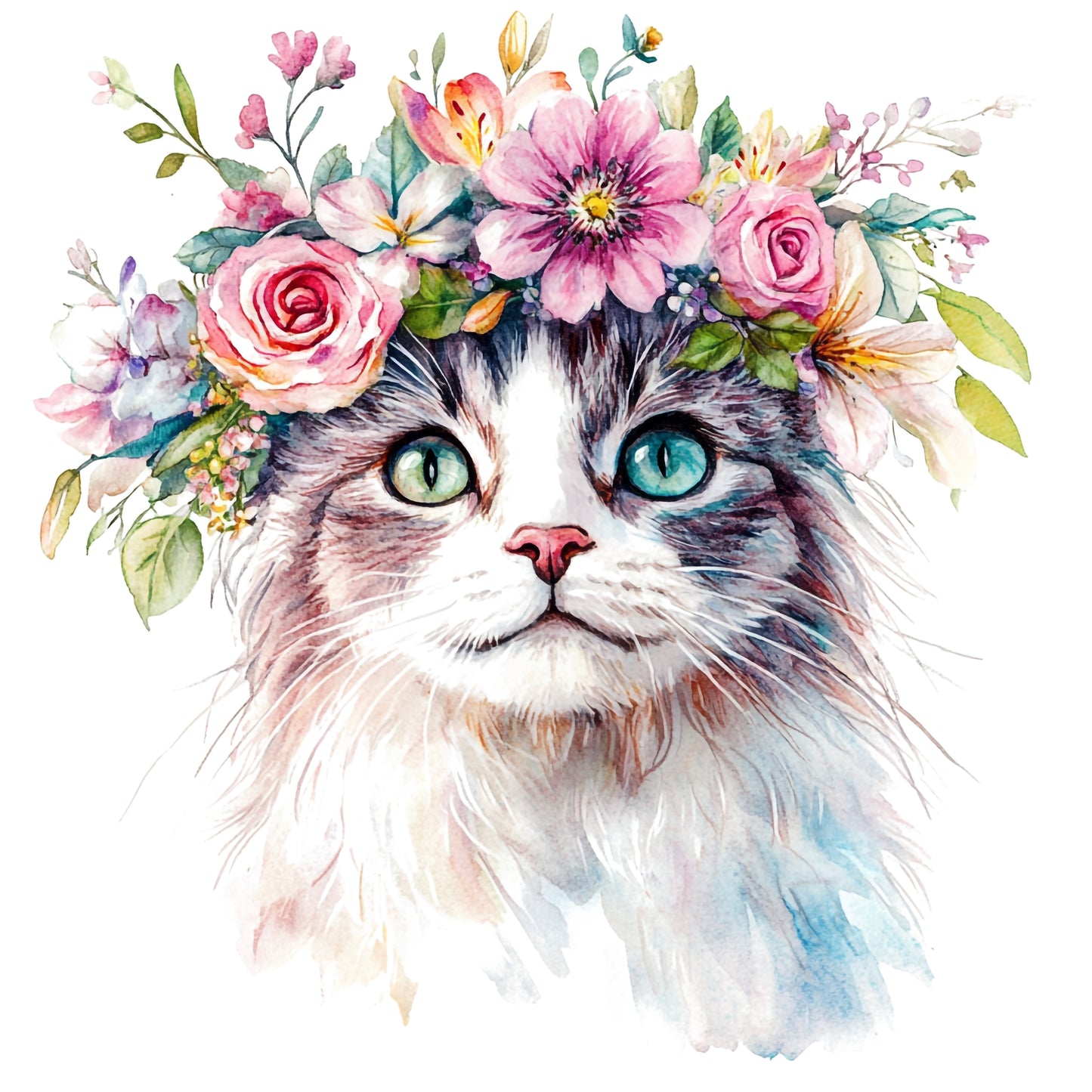 Floral cats (7 options)