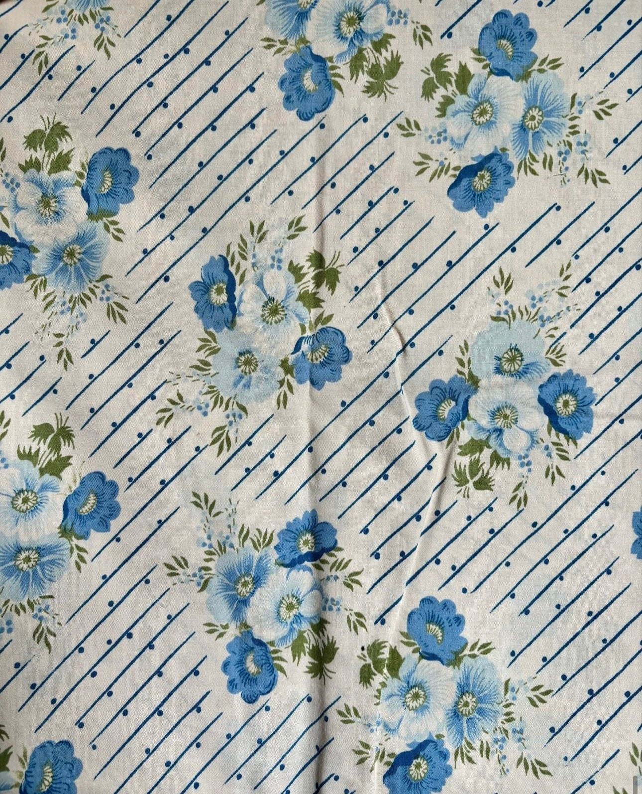 Blue floral stripe