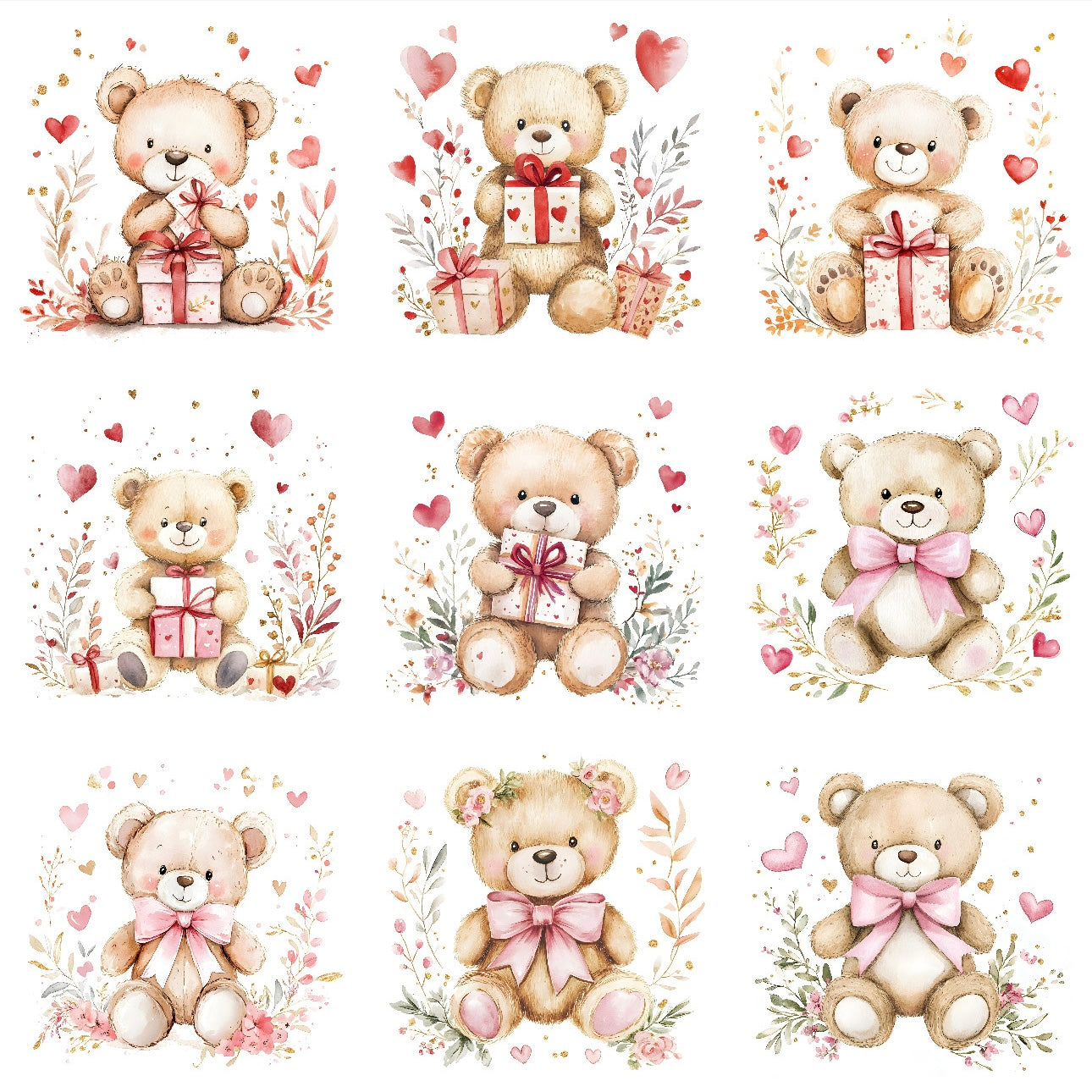 Valentines bears (9 options)
