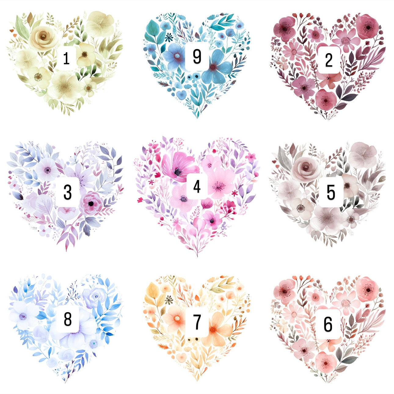 Floral Hearts (9 options)