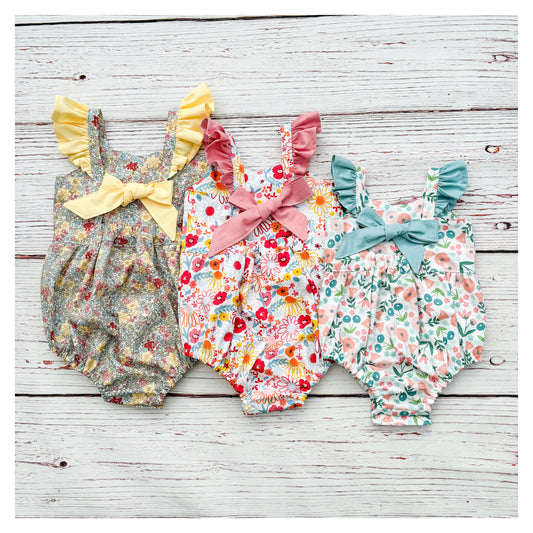SURPRISE Summer Bow Back Romper MADE TO ORDER