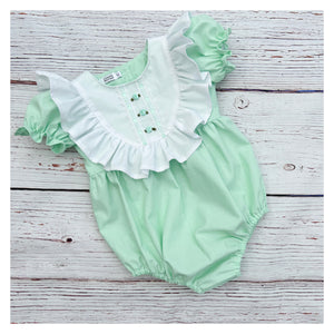 Rosebud Scoop Ruffle Romper (34 colours) MADE TO ORDER