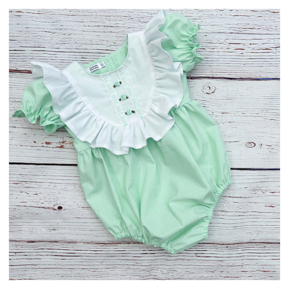 Rosebud Scoop Ruffle Romper (34 colours) MADE TO ORDER