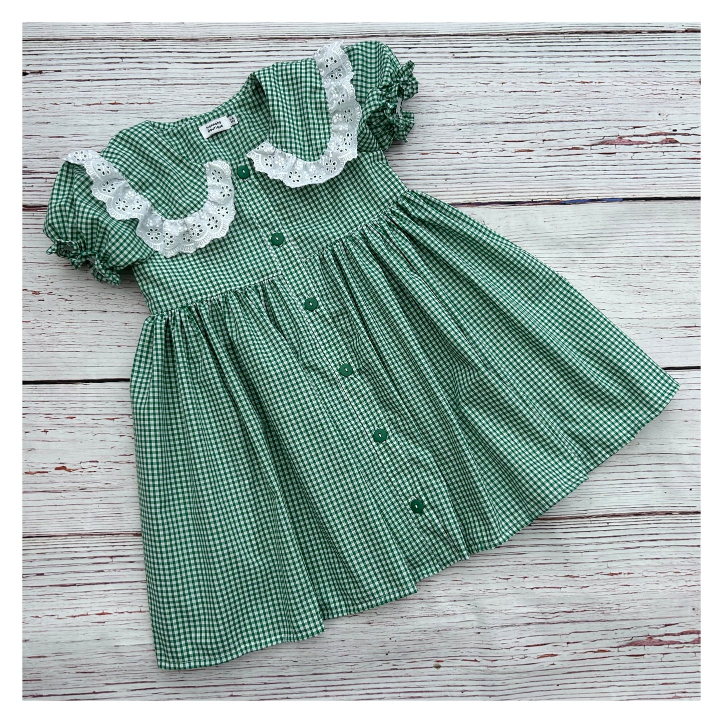 Button Front Anglais Collar School Dress (colour options) MADE TO ORDER