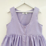 Button Front Gingham School Pinafore (colour options) MADE TO ORDER