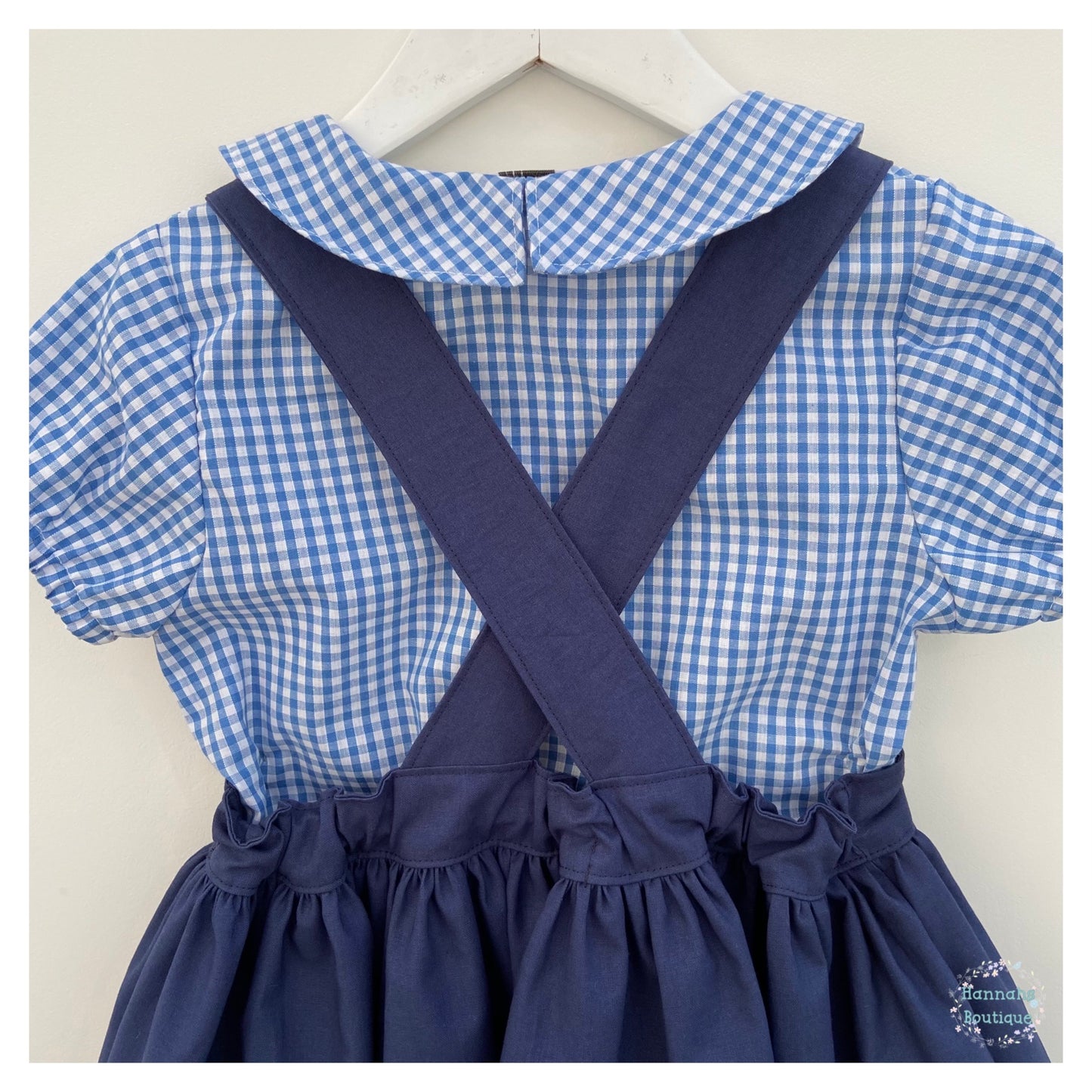 Cross Back Elasticated School Pinafore (colour options) MADE TO ORDER