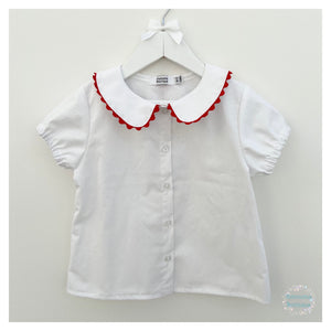 Peter Pan Collar White School Blouse (colour options) MADE TO ORDER