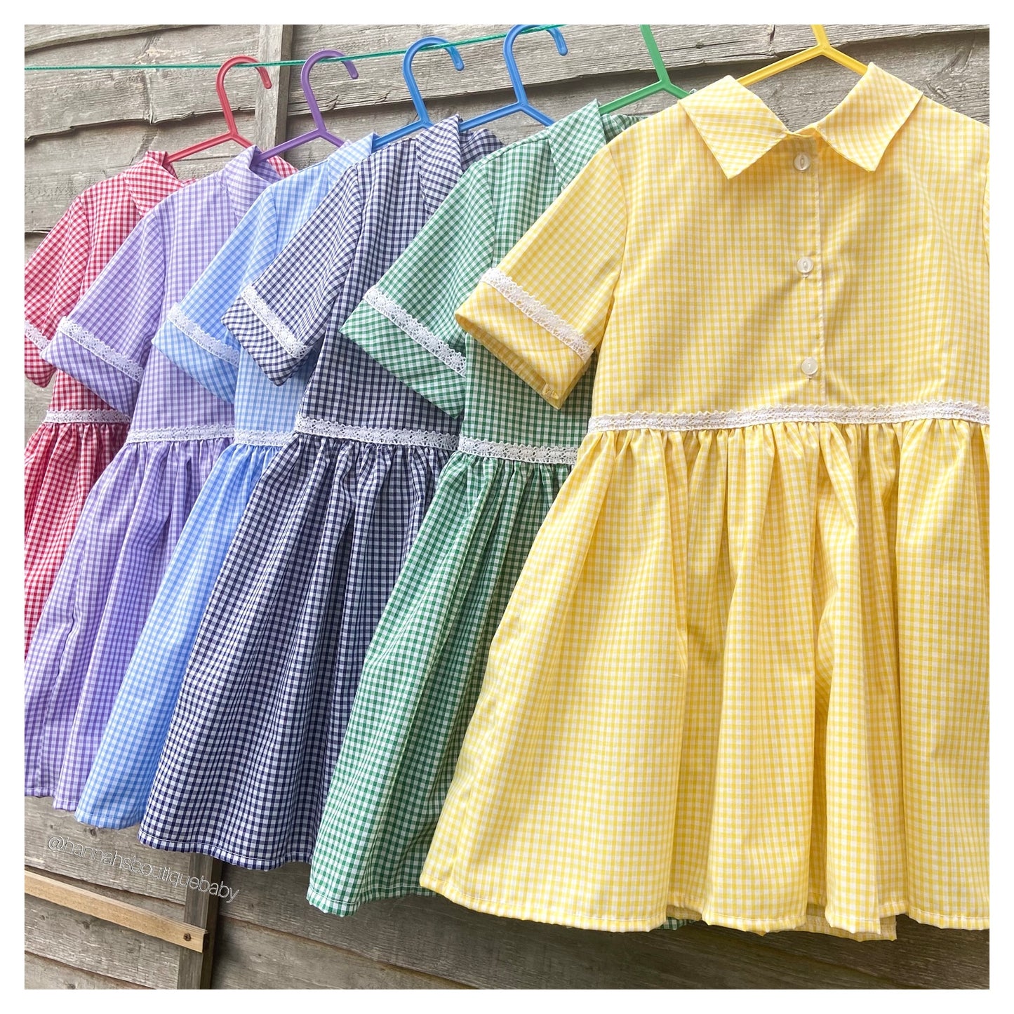 Button Front Collar School Dress (colour options) MADE TO ORDER